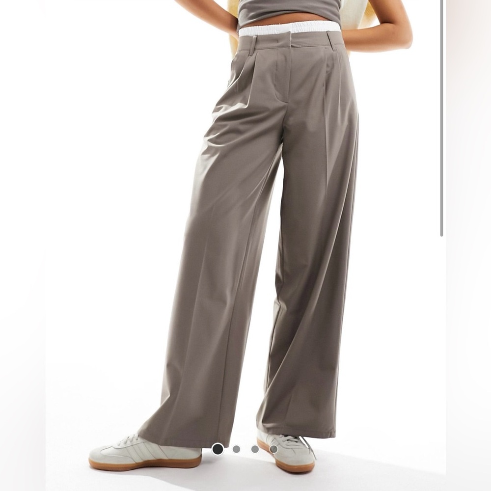 Never use! Bershka Boxer Waistband wide leg tailored pant.